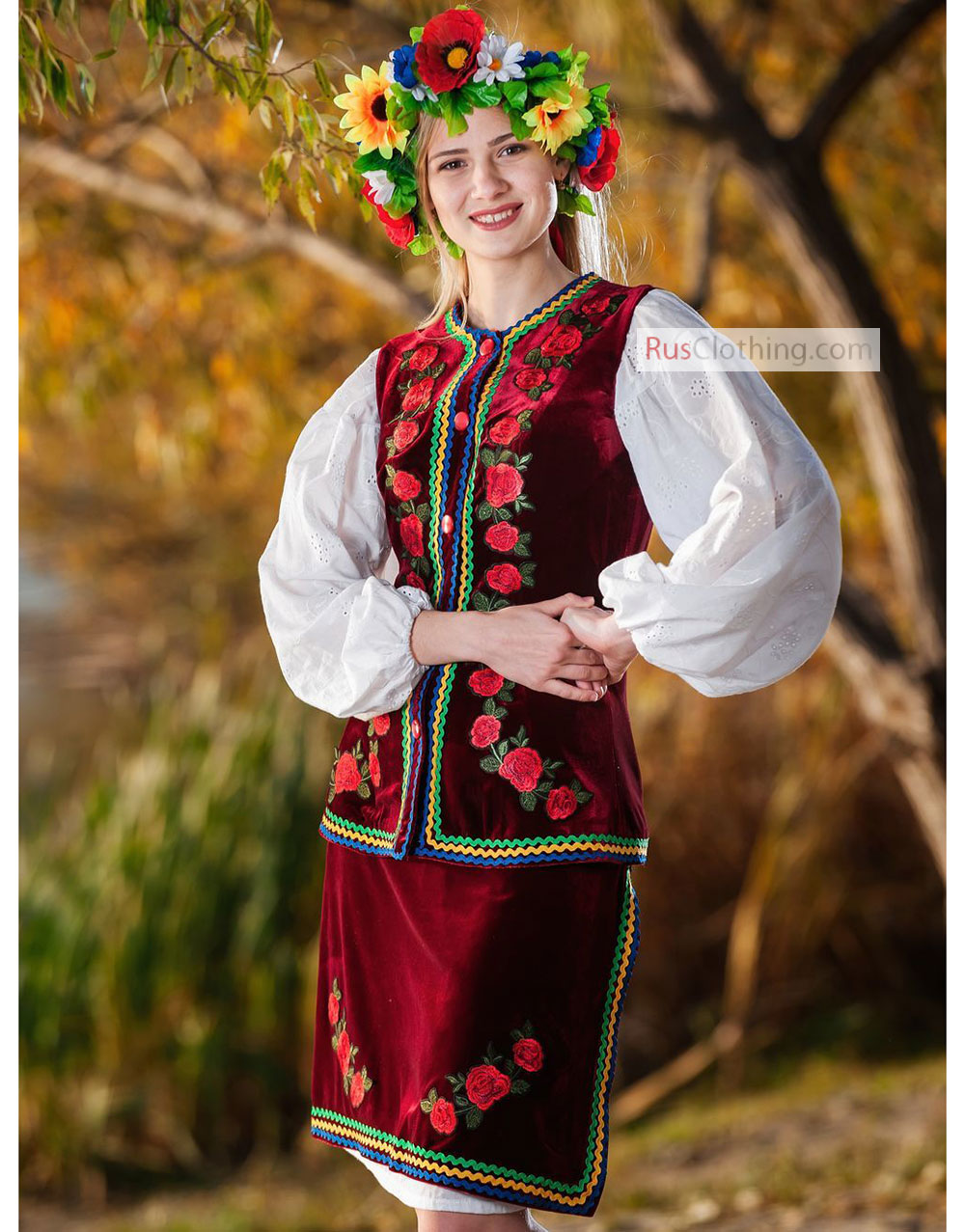 pink Weaken squat Ukrainian folk costume ''Agafya'' traditional women | RusClothing.com