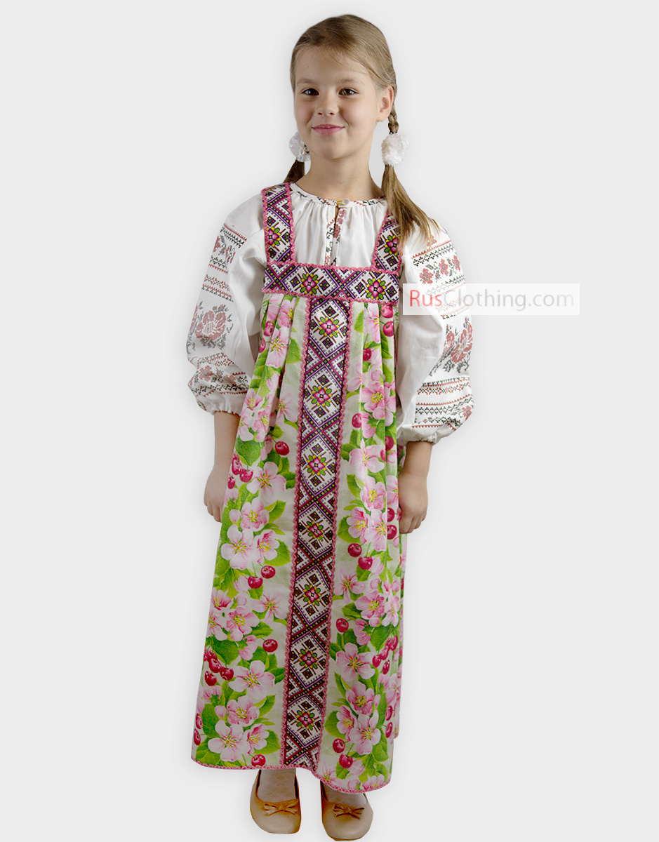 Russian dress 'Field Flowers''- Sarafan national costume Russia ...