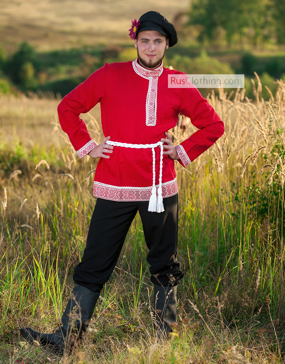 Russian Costume For Men Peasant Shirt