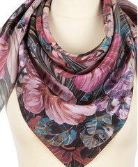 Silk shawl ''Pastel flowers''