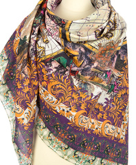 Cotton shawl ''World Map''