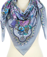 Cotton shawl ''Blooming Summer''