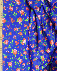 {[en]:Floral fabric by the yard Flowers on blue}