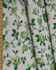 {[en]:Russian pattern cotton fabric Green roses}