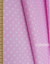 Tissu coton imprime au metre ''Small Polka Dots White Soft Pink''}