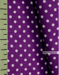 Tissu coton imprime au metre ''Small White Polka Dots On Purple''}