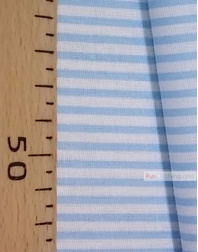 Tissu géométrique au metre ''Narrow, White, Soft Blue Strip''}