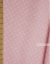 Tissu vintage au metre ''Small White Polka Dots On Pale Pink''}