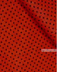 Red cotton fabric by the yard ''Black Polka-Dot On Red''}