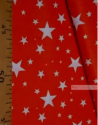 Tissu bébé au metre ''White Stars On Red''}