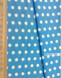 Tissu coton imprime au metre ''Medium Peas, White On Blue''}