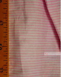 Tissu coton blanc au metre ''Narrow, Pale Pink Stripe On White''}