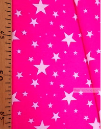 Tissu pour bébé au metre ''White Stars On Bright Pink''}
