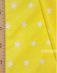 Tissu pour bébé au metre ''White Star On Yellow''}