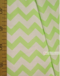Nursery Print Fabric by the Yard ''Light Green, White Zigzag''}