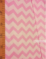Textile enfant au metre ''White-Pink Zigzag''}