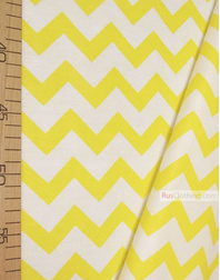Childrens Fabric by the Yard ''White-Yellow Zigzag''}