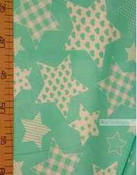 Nursery Fabric by the Yard ''White Star Print On Mint''}