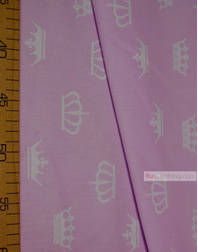 Baby Quilt Fabric by the Yard ''White Crowns On A Light Purple''}