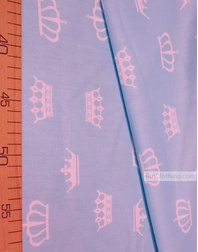 Nursery Print Fabric by the Yard ''White Crowns On A Light Blue''}