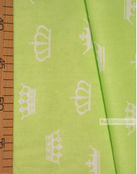 Baby Materials by the Yard ''White Crowns On Light Green''}