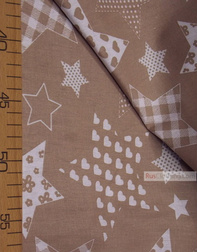 Baby fabric by the Yard ''White Star Pattern On The Coffee''}