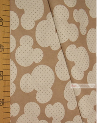 Kids Fabric by the Yard ''White Mickey On Coffee''}