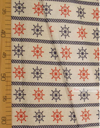 Baby fabric by the Yard ''Red-Blue Steering Wheels On White''}