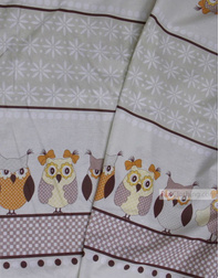 Childrens Fabric by the Yard ''Large Owl On Beige''}