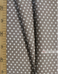 Cotton print fabric by the yard ''White, Small Dots In Dark Coffee''}