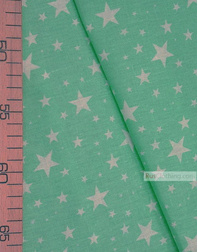 Kids Fabric by the Yard ''White Stars On Mint''}