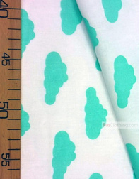 Baby fabric by the Yard ''Mint Clouds On White''}