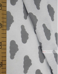 Baby Materials by the Yard ''Gray Clouds On White''}