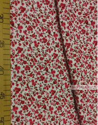 Floral cotton fabric by the yard ''Small Cherry Flowers On Pale Pink''}