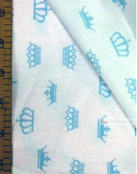 Baby Quilt Fabric by the Yard ''Mint Crowns On White''}