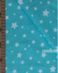 Baby fabric by the Yard ''White Stars On The Pale Turquoise''}