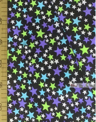 Baby fabric by the Yard ''Color Stars On Black ''}