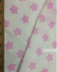 Tissu pour enfant au metre ''Pink Star Is The Carrot On White''}