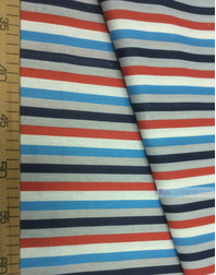 Tissu géométrique au metre ''Red-Blue Strip''}