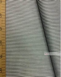 Geometric Print Fabric ''Narrow, White-Black Strip''}