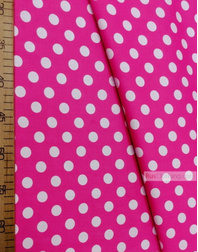 Tissu bébé au metre ''Medium White Polka Dots On Pink''}