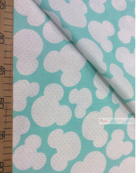 Kids Fabric by the Yard ''White Mickey On Mint''}