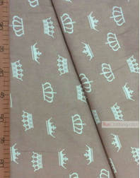 Nursery Print Fabric by the Yard ''White Crowns On The Coffee''}