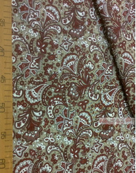 Folk Fabric by the yard ''Oriental Flowers On Grey''}