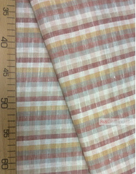Linen fabric from Russia ''Plaid beige ''