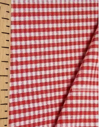Geometric Print Fabric ''Red And White Plaid''}