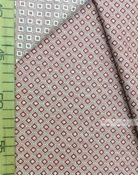 Tissu géométrique au metre ''Red And White Square''}