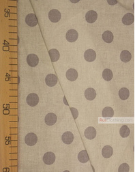 Linen fabric from Russia ''Dark gray polka dots on gray ''
