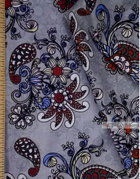 Tissu lin de Russie ''Patterns On gray-Blue''