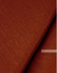 Linen fabric from Russia ''Dark Red-Orange ''